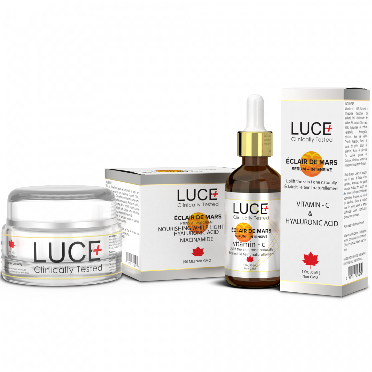 LUCE Face Treatment Set - Cream and Serum C for Radiant Skin